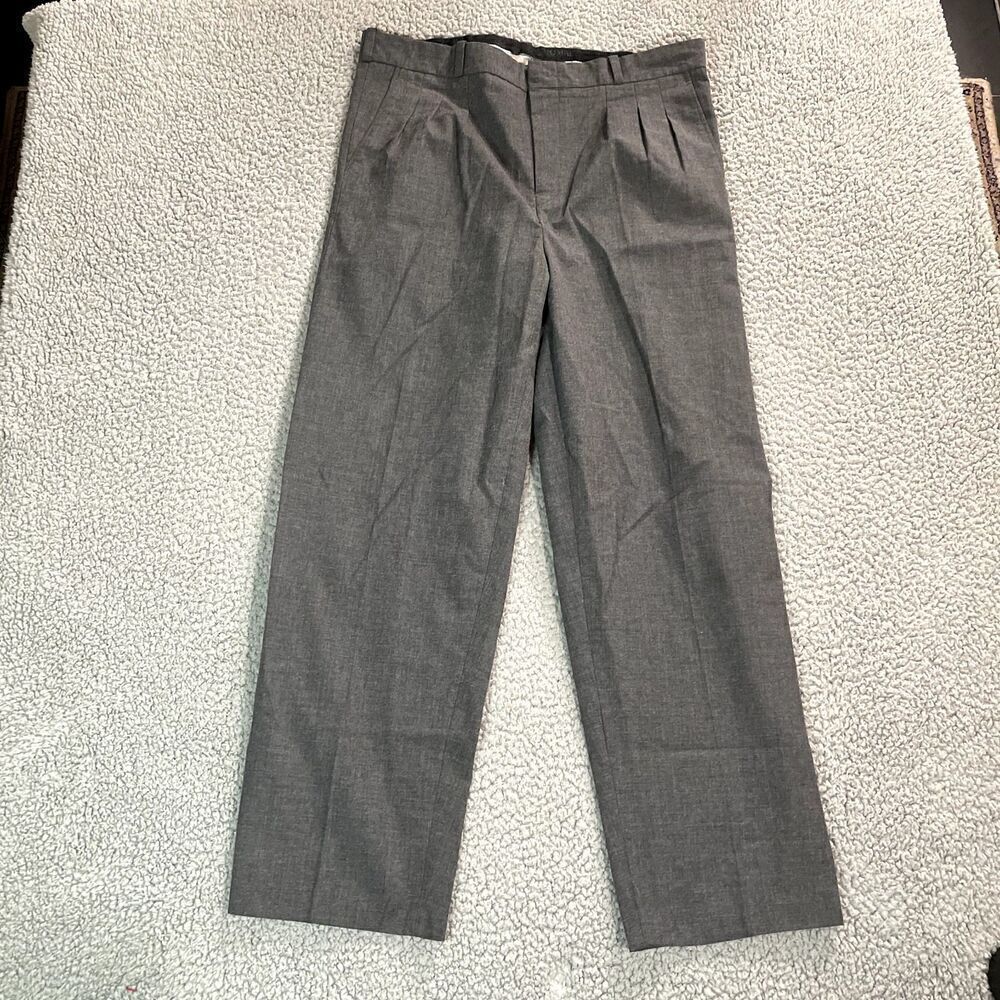 Vintage Thomas Men's Pants Dress Slack Gray Trouser 70s 80s 34x28
